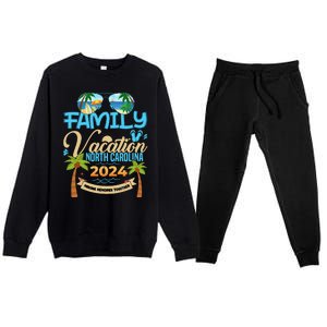 Family Vacation North Carolina 2024 Summer Vacation 2024 Premium Crewneck Sweatsuit Set