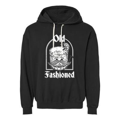 Funny Vintage Old Fashion Drink Garment-Dyed Fleece Hoodie
