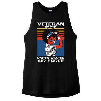 Female Veteran Of The United States Air Force, USAF Veteran Ladies PosiCharge Tri-Blend Wicking Tank