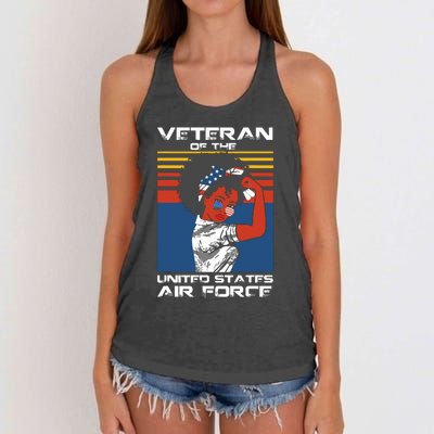 Female Veteran Of The United States Air Force, USAF Veteran Women's Knotted Racerback Tank