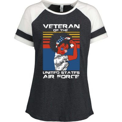 Female Veteran Of The United States Air Force, USAF Veteran Enza Ladies Jersey Colorblock Tee