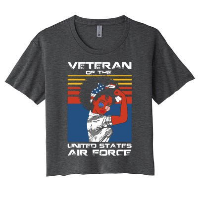 Female Veteran Of The United States Air Force, USAF Veteran Women's Crop Top Tee