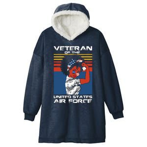 Female Veteran Of The United States Air Force, USAF Veteran Hooded Wearable Blanket