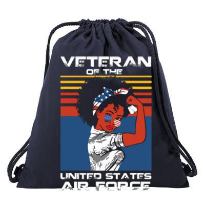 Female Veteran Of The United States Air Force, USAF Veteran Drawstring Bag