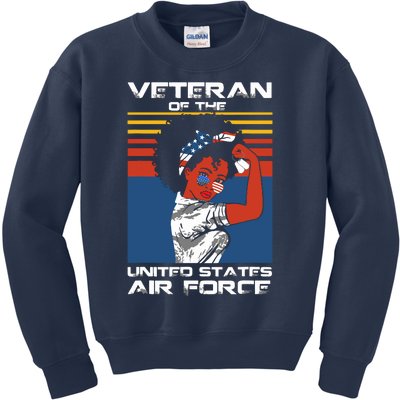 Female Veteran Of The United States Air Force, USAF Veteran Kids Sweatshirt