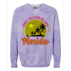 Family Vacation Orlando Florida Colorblast Crewneck Sweatshirt