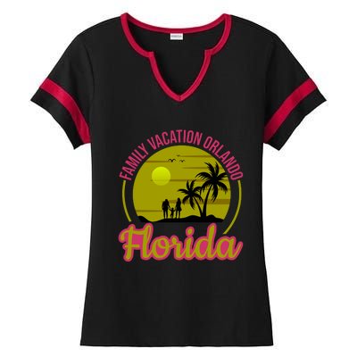 Family Vacation Orlando Florida Ladies Halftime Notch Neck Tee