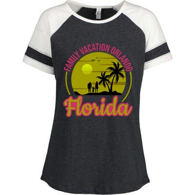 Family Vacation Orlando Florida Enza Ladies Jersey Colorblock Tee