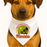 Family Vacation Orlando Florida USA-Made Doggie Bandana