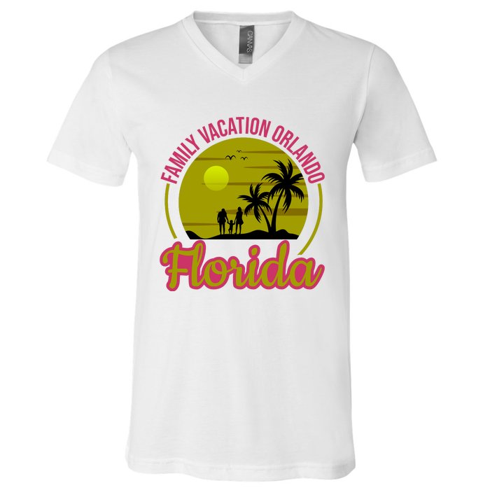 Family Vacation Orlando Florida V-Neck T-Shirt