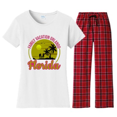 Family Vacation Orlando Florida Women's Flannel Pajama Set