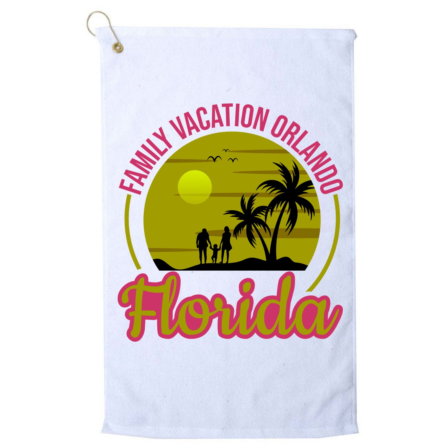 Family Vacation Orlando Florida Golf Towel