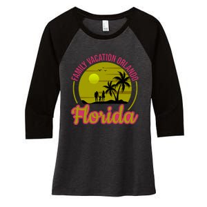 Family Vacation Orlando Florida Women's Tri-Blend 3/4-Sleeve Raglan Shirt