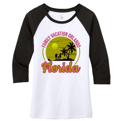 Family Vacation Orlando Florida Women's Tri-Blend 3/4-Sleeve Raglan Shirt