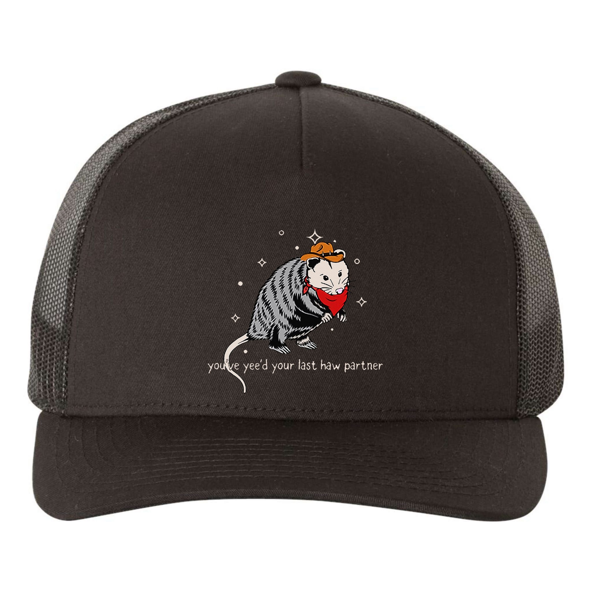 Funny Vintage Opossum Cowboy Hat Western Possum Lover Yupoong Adult 5-Panel Trucker Hat