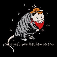 Funny Vintage Opossum Cowboy Hat Western Possum Lover Bag