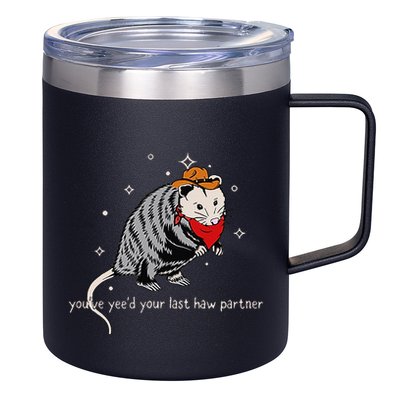 Funny Vintage Opossum Cowboy Hat Western Possum Lover 12oz Stainless Steel Coffee Mug
