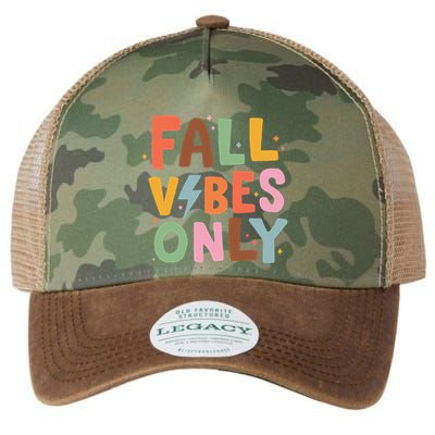 Fall Vibes Only Casual Autumn Halloween Graphic Legacy Tie Dye Trucker Hat