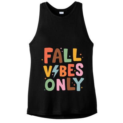 Fall Vibes Only Casual Autumn Halloween Graphic Ladies PosiCharge Tri-Blend Wicking Tank