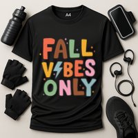 Fall Vibes Only Casual Autumn Halloween Graphic Performance Shirt