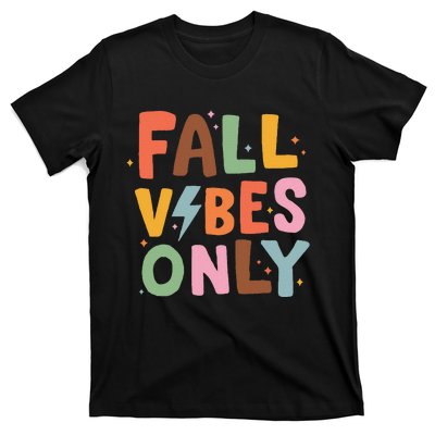 Fall Vibes Only Casual Autumn Halloween Graphic T-Shirt