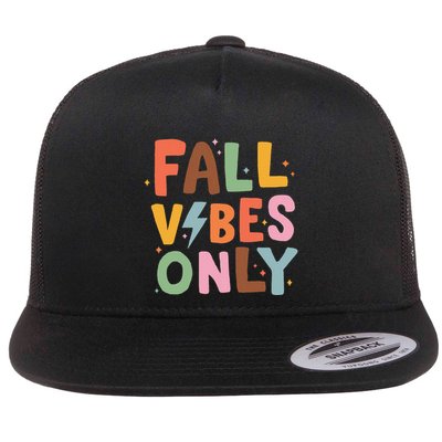 Fall Vibes Only Casual Autumn Halloween Graphic Flatbill Hat