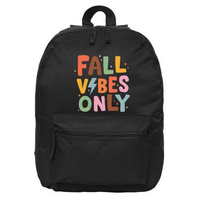 Fall Vibes Only Casual Autumn Halloween Graphic 16 in Basic Backpack
