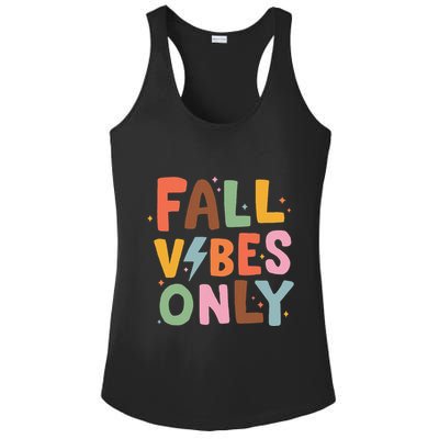 Fall Vibes Only Casual Autumn Halloween Graphic Ladies PosiCharge Competitor Racerback Tank
