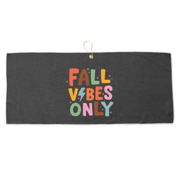 Fall Vibes Only Casual Autumn Halloween Graphic Large Microfiber Waffle Golf Towel