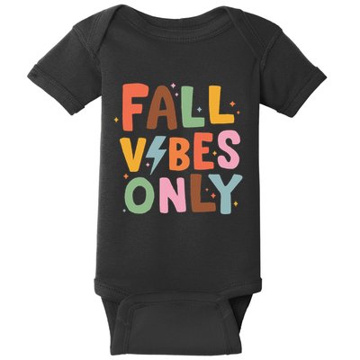 Fall Vibes Only Casual Autumn Halloween Graphic Baby Bodysuit