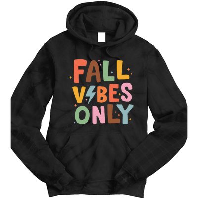 Fall Vibes Only Casual Autumn Halloween Graphic Tie Dye Hoodie