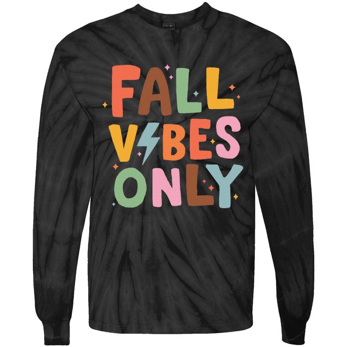 Fall Vibes Only Casual Autumn Halloween Graphic Tie-Dye Long Sleeve Shirt