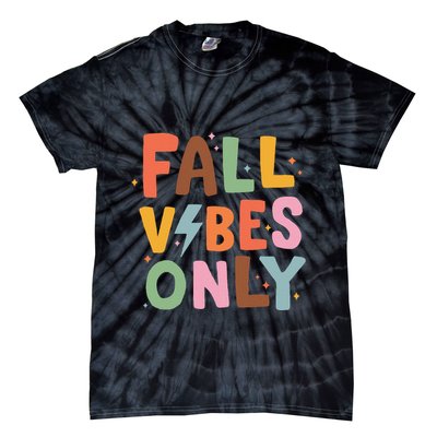 Fall Vibes Only Casual Autumn Halloween Graphic Tie-Dye T-Shirt