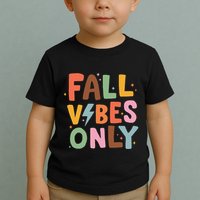 Fall Vibes Only Casual Autumn Halloween Graphic Toddler T-Shirt