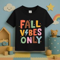 Fall Vibes Only Casual Autumn Halloween Graphic Toddler T-Shirt