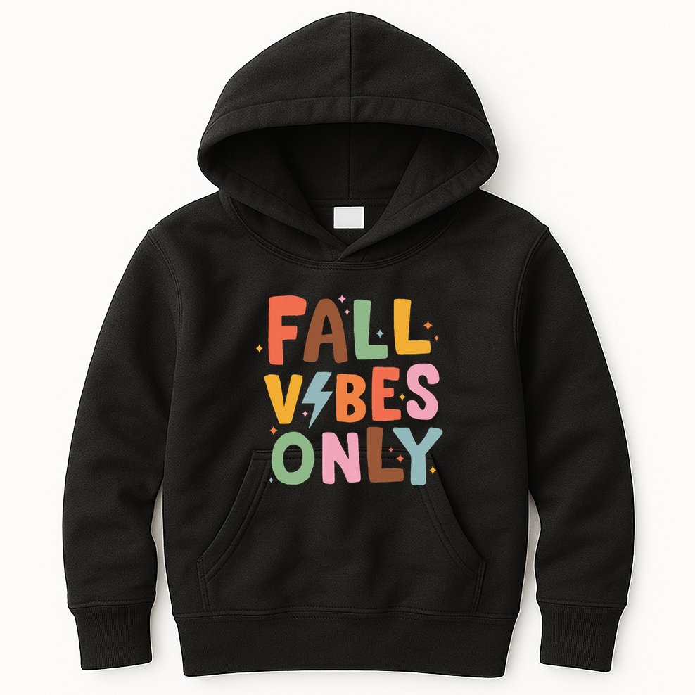Fall Vibes Only Casual Autumn Halloween Graphic Kids Hoodie