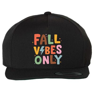 Fall Vibes Only Casual Autumn Halloween Graphic Wool Snapback Cap