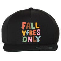 Fall Vibes Only Casual Autumn Halloween Graphic Wool Snapback Cap