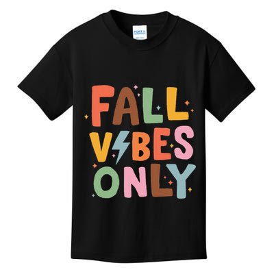 Fall Vibes Only Casual Autumn Halloween Graphic Kids T-Shirt