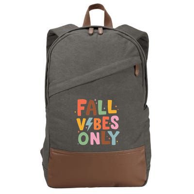 Fall Vibes Only Casual Autumn Halloween Graphic Cotton Canvas Backpack
