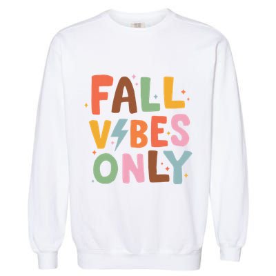 Fall Vibes Only Casual Autumn Halloween Graphic Garment-Dyed Sweatshirt