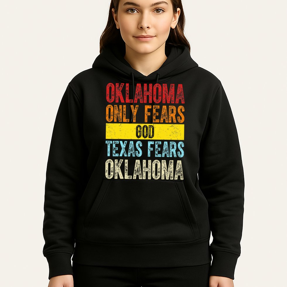 Funny Vintage Oklahoma Only Fears God Texas Fears Oklahoma Hoodie