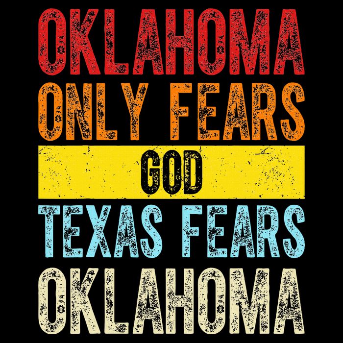 Funny Vintage Oklahoma Only Fears God Texas Fears Oklahoma Hoodie