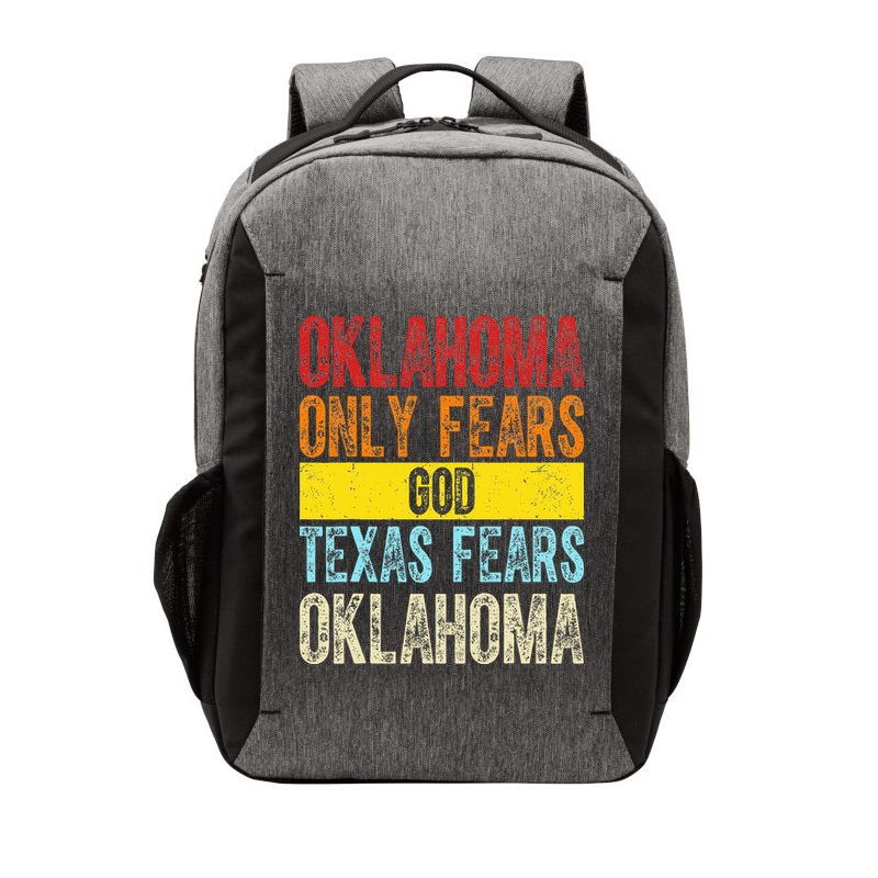 Funny Vintage Oklahoma Only Fears God Texas Fears Oklahoma Vector Backpack