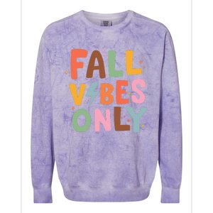 Fall Vibes Only Casual Autumn Halloween Graphic Colorblast Crewneck Sweatshirt