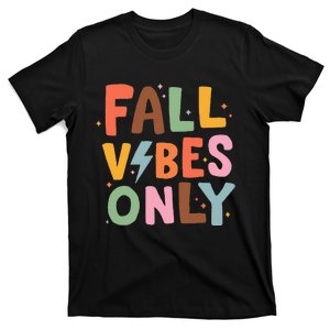 Fall Vibes Only Casual Autumn Halloween Graphic T-Shirt