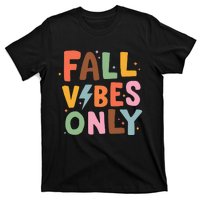 Fall Vibes Only Casual Autumn Halloween Graphic T-Shirt