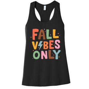 Fall Vibes Only Casual Autumn Halloween Graphic Women's Racerback Tank