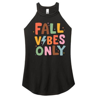 Fall Vibes Only Casual Autumn Halloween Graphic Women’s Perfect Tri Rocker Tank