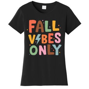 Fall Vibes Only Casual Autumn Halloween Graphic Women's T-Shirt